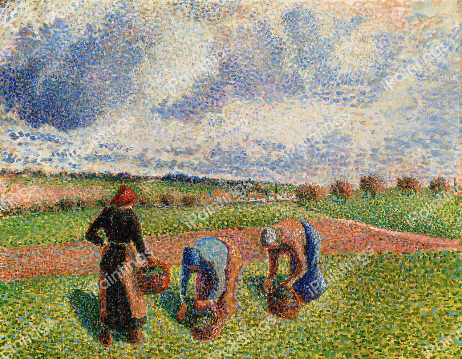 Paysannes Herb Garden, Eragny. The painting by Camille Pissarro