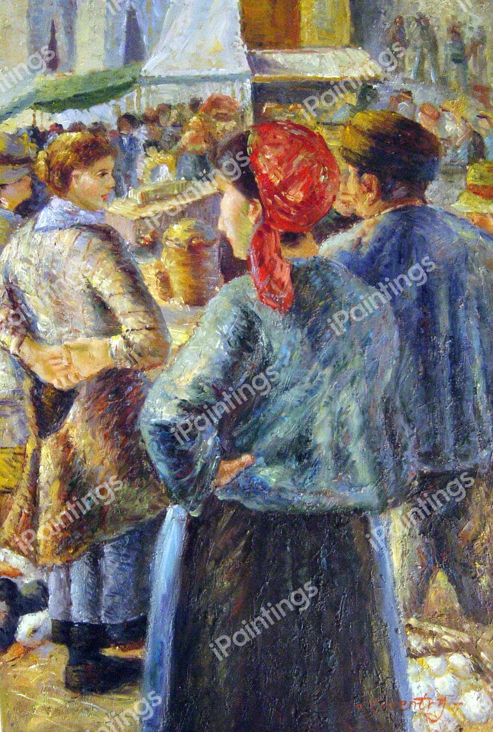 Poultry Market At Pontoise. The painting by Camille Pissarro
