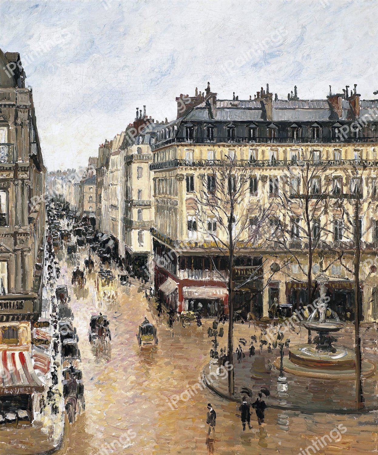 Rue Saint-Honore. The painting by Camille Pissarro
