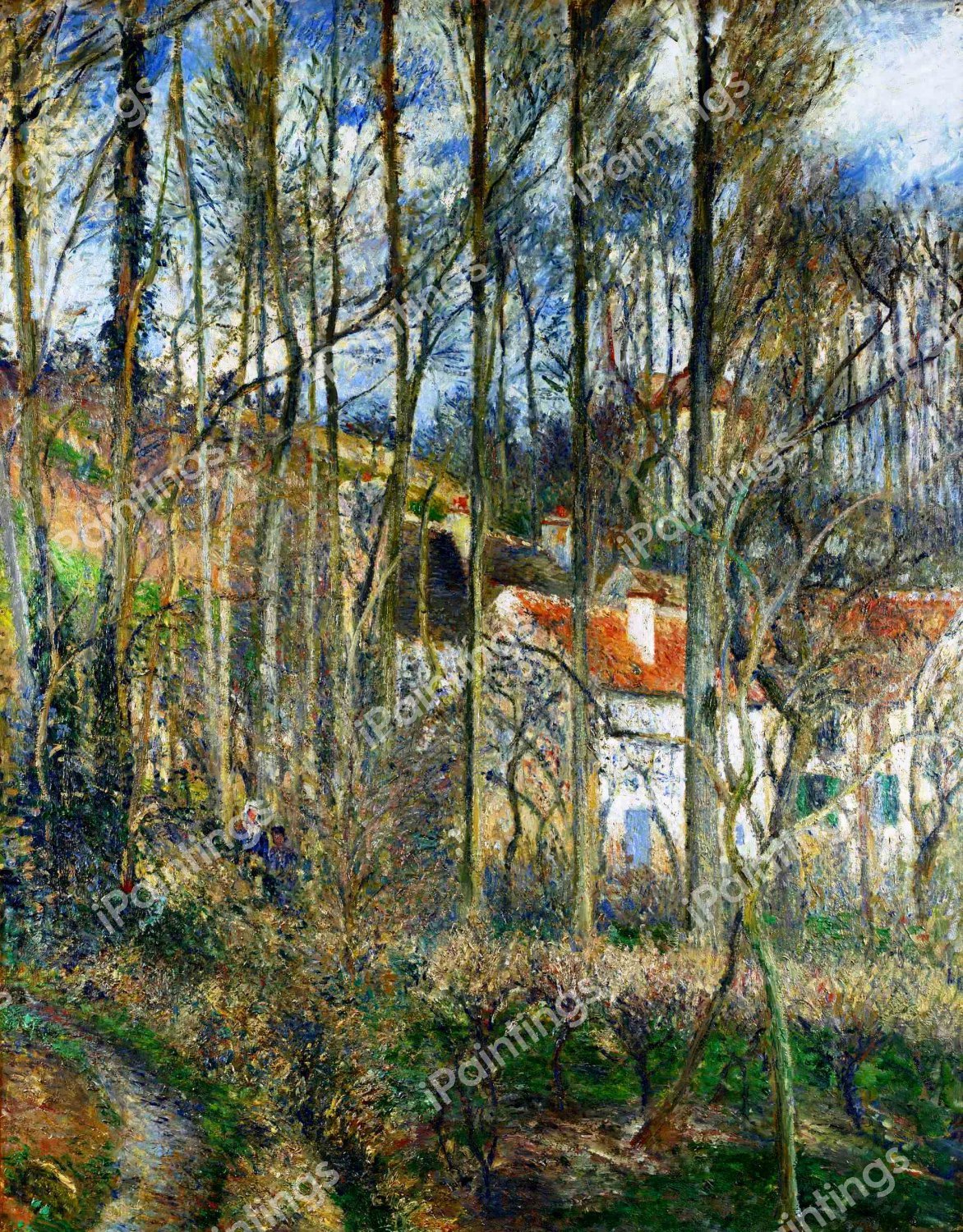 The Cote des Bœufs at L'Hermitage. The painting by Camille Pissarro