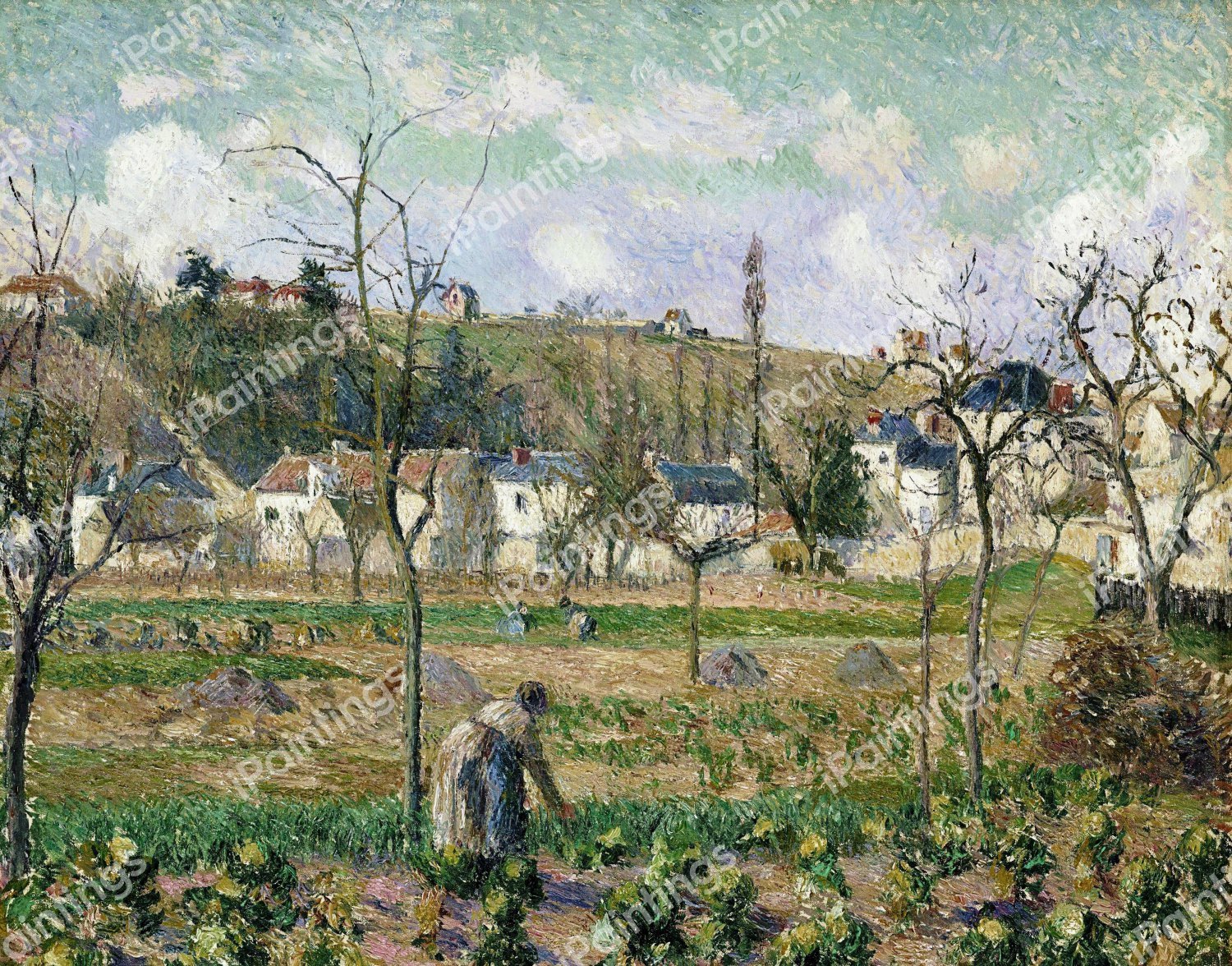 The Garden of Maubuisson, Pontoise. The painting by Camille Pissarro