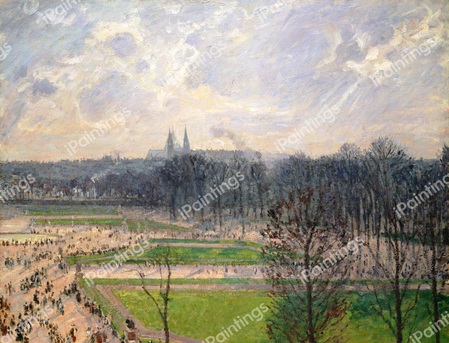 The Garden of the Tuileries on a Winter Afternoon 1. The painting by Camille Pissarro
