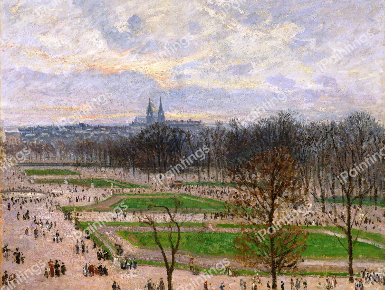The Garden of the Tuileries on a Winter Afternoon 2. The painting by Camille Pissarro