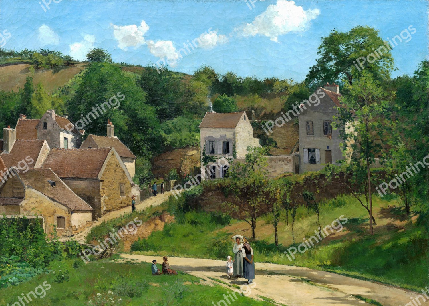 The Hermitage at Pontoise. The painting by Camille Pissarro