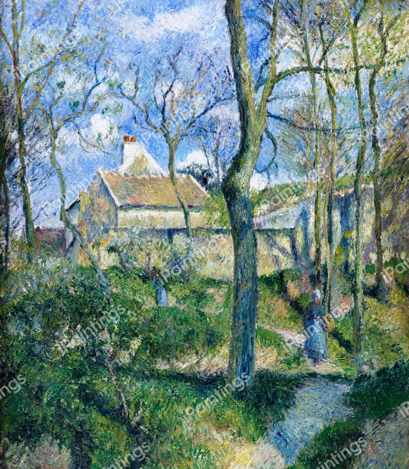 The Path to Les Pouilleux, Pontoise. The painting by Camille Pissarro