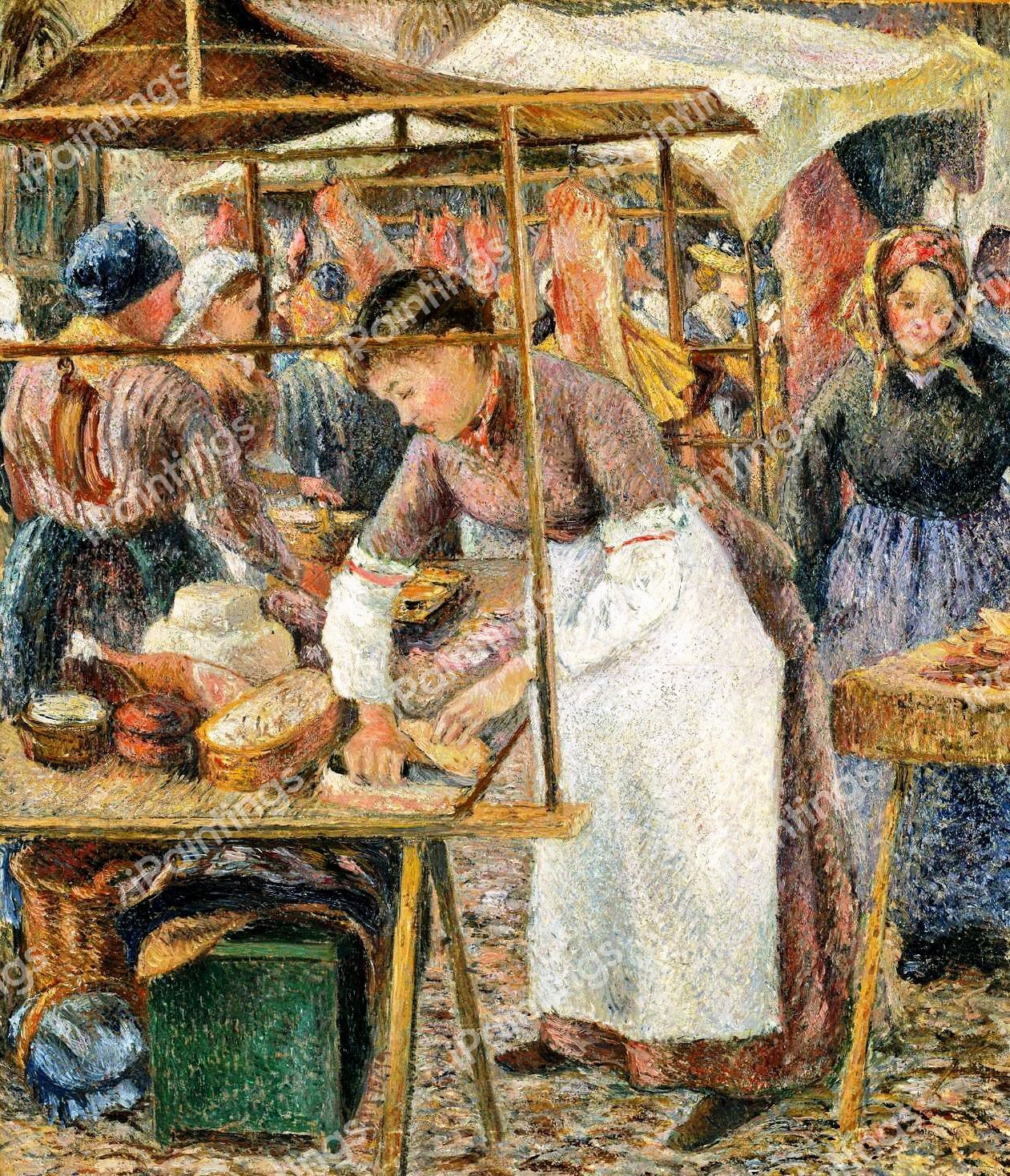 The Pork Butcher. The painting by Camille Pissarro