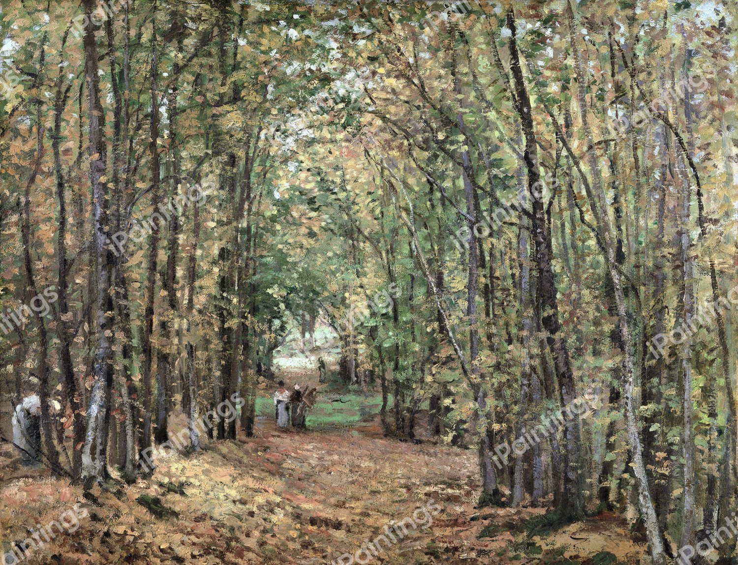 Woods at Marly. The painting by Camille Pissarro