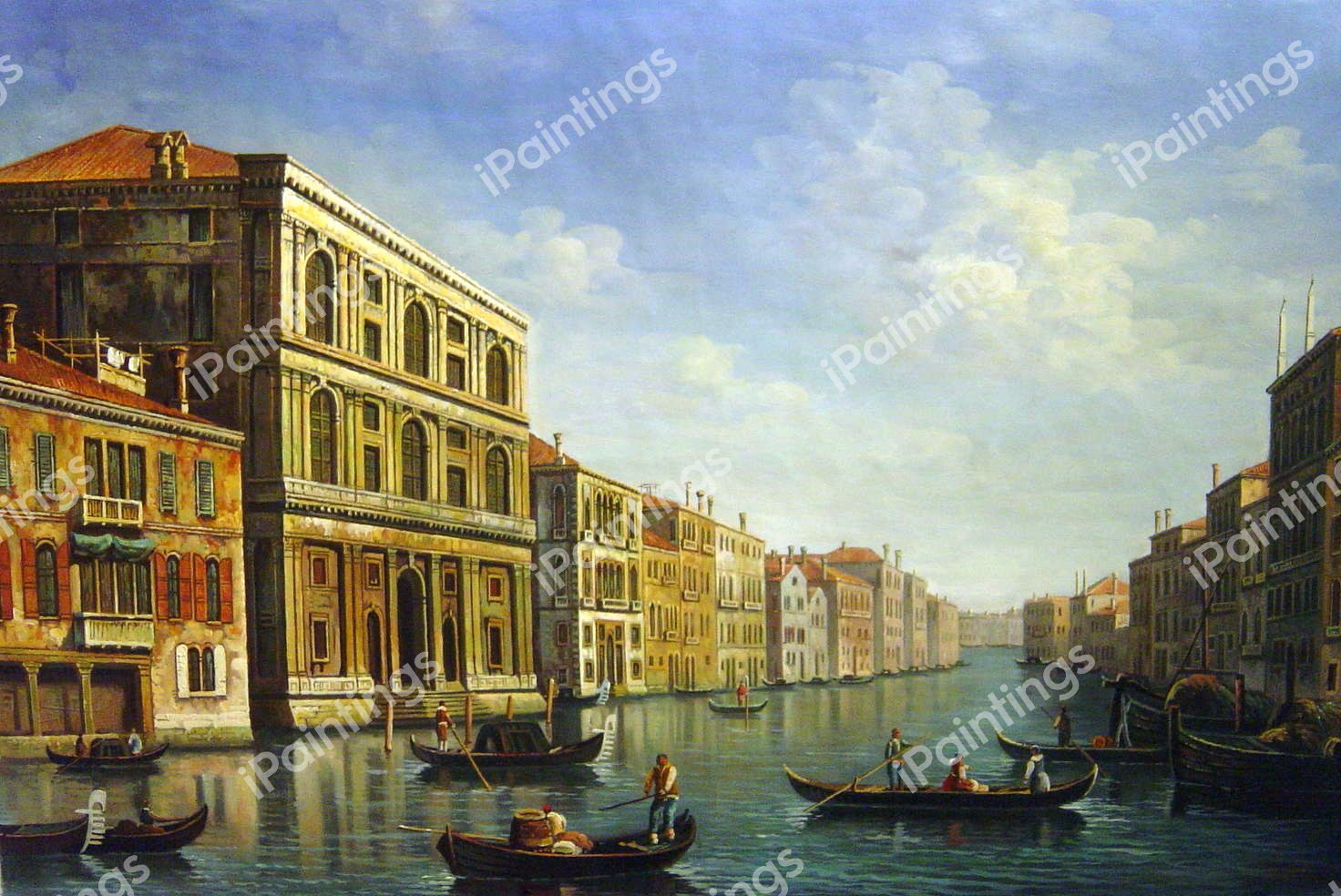 A Grand Canal-Looking Southeast From The Palazzo Grimani. The painting by Canaletto