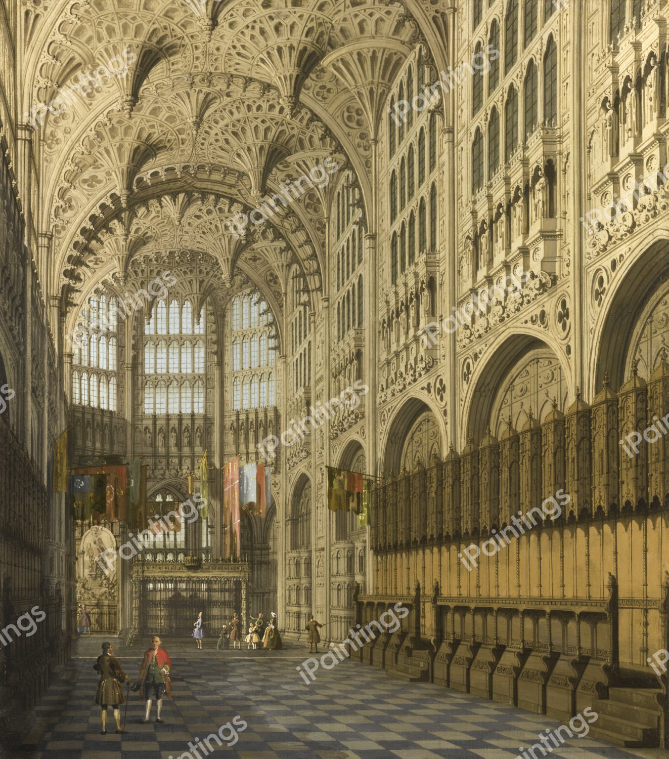 An Interior View of the Henry VII Chapel, Westminster Abbey. The painting by Canaletto