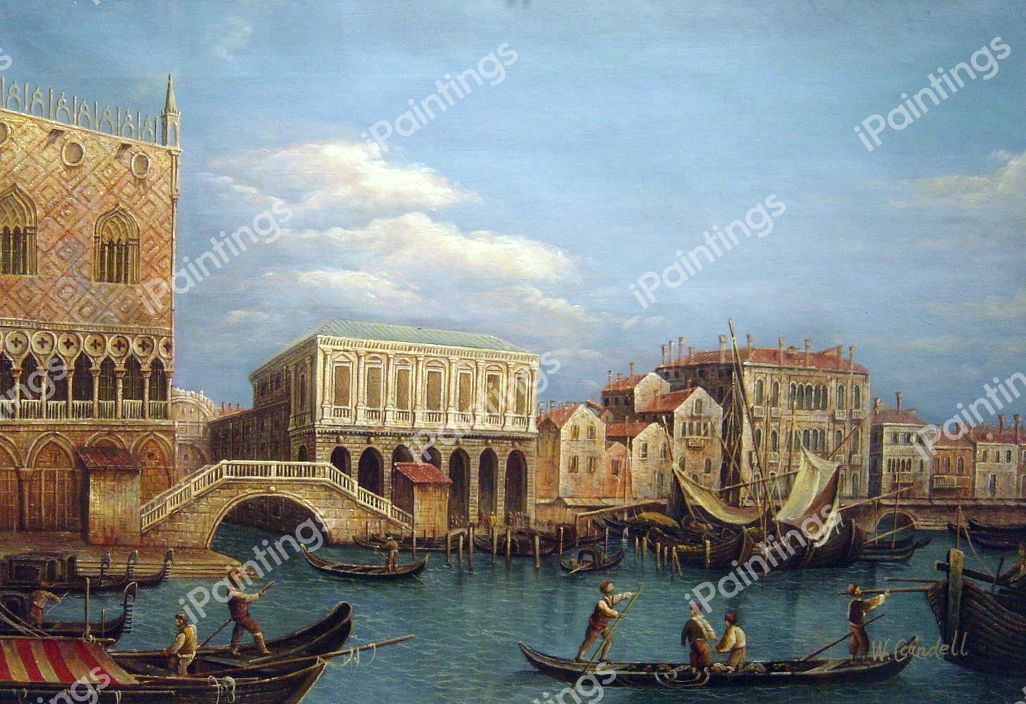 Molo And Riva Delgi Schiavoni, From The Bacino di S. Marco. The painting by Canaletto