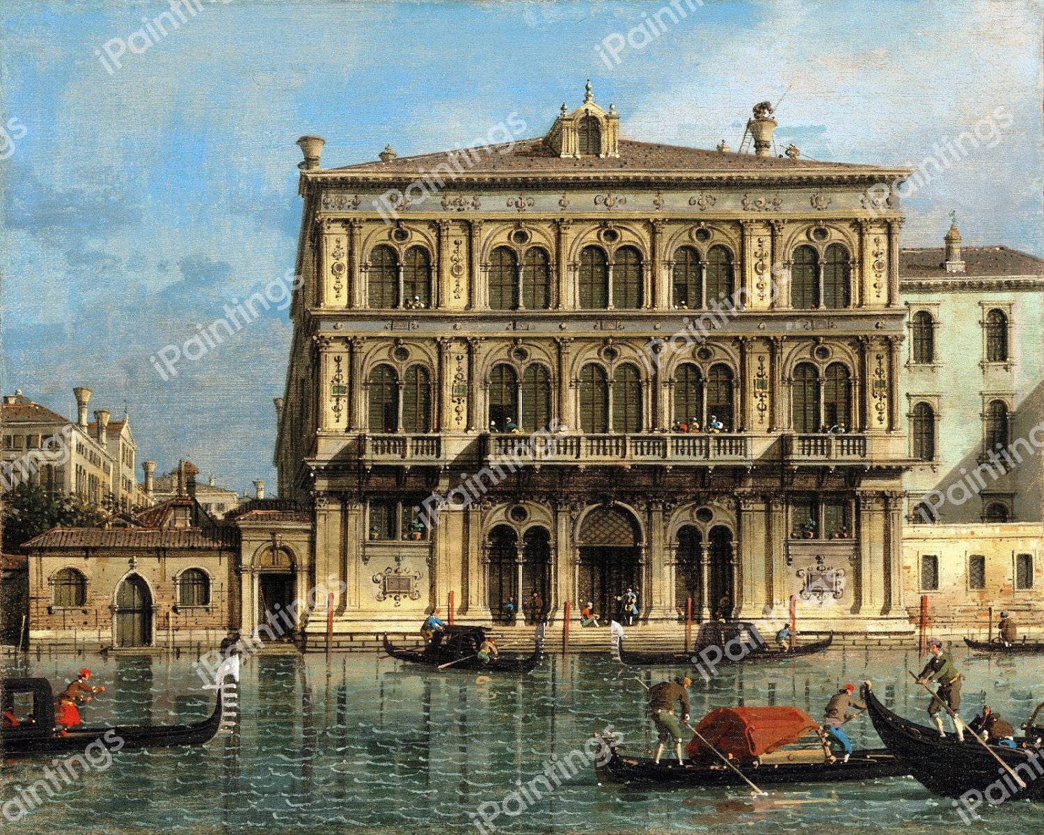 Palazzo Vendramin-Calergi, on the Grand Canal, Venice. The painting by Canaletto