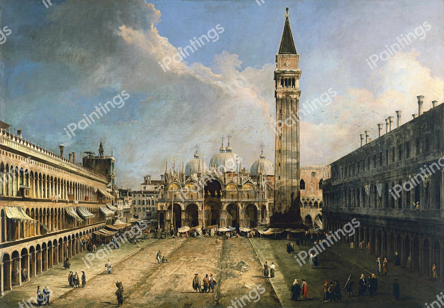 Piazza San Marco, Venice. The painting by Canaletto