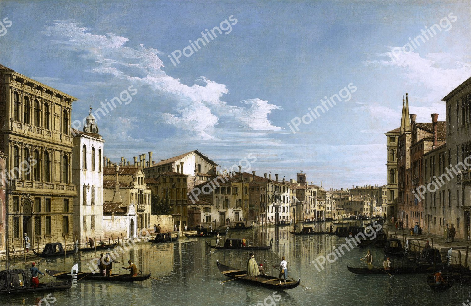 The Grand Canal in Venice from Palazzo. The painting by Canaletto