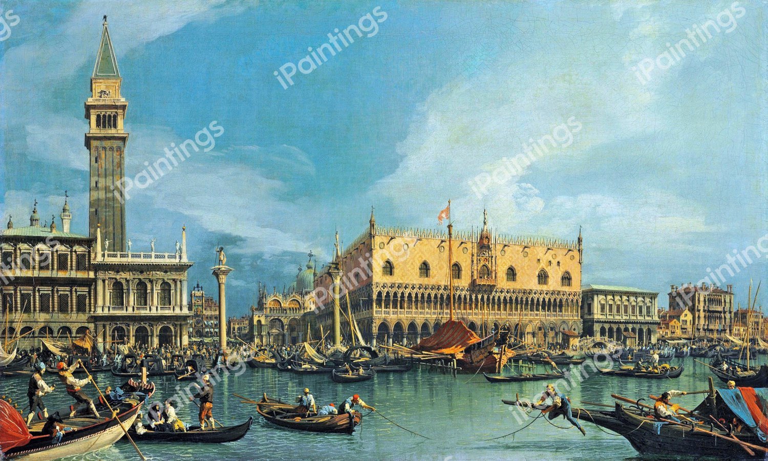 The Molo, Venice, from the Bacino di San Marco . The painting by Canaletto