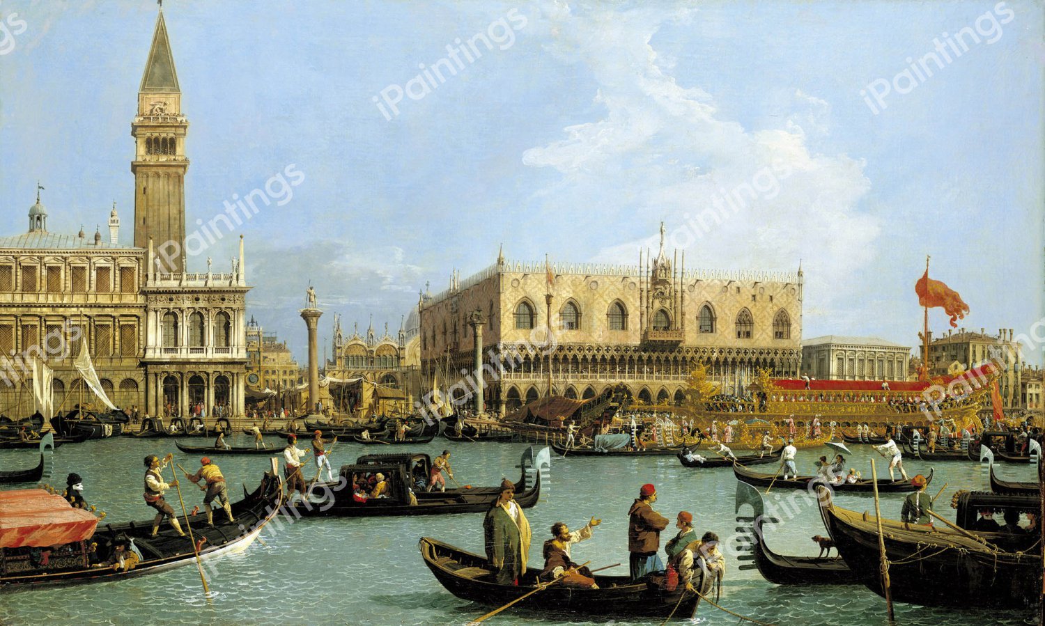 Venice, the Bacino di S. Marco on Ascension Day. The painting by Canaletto