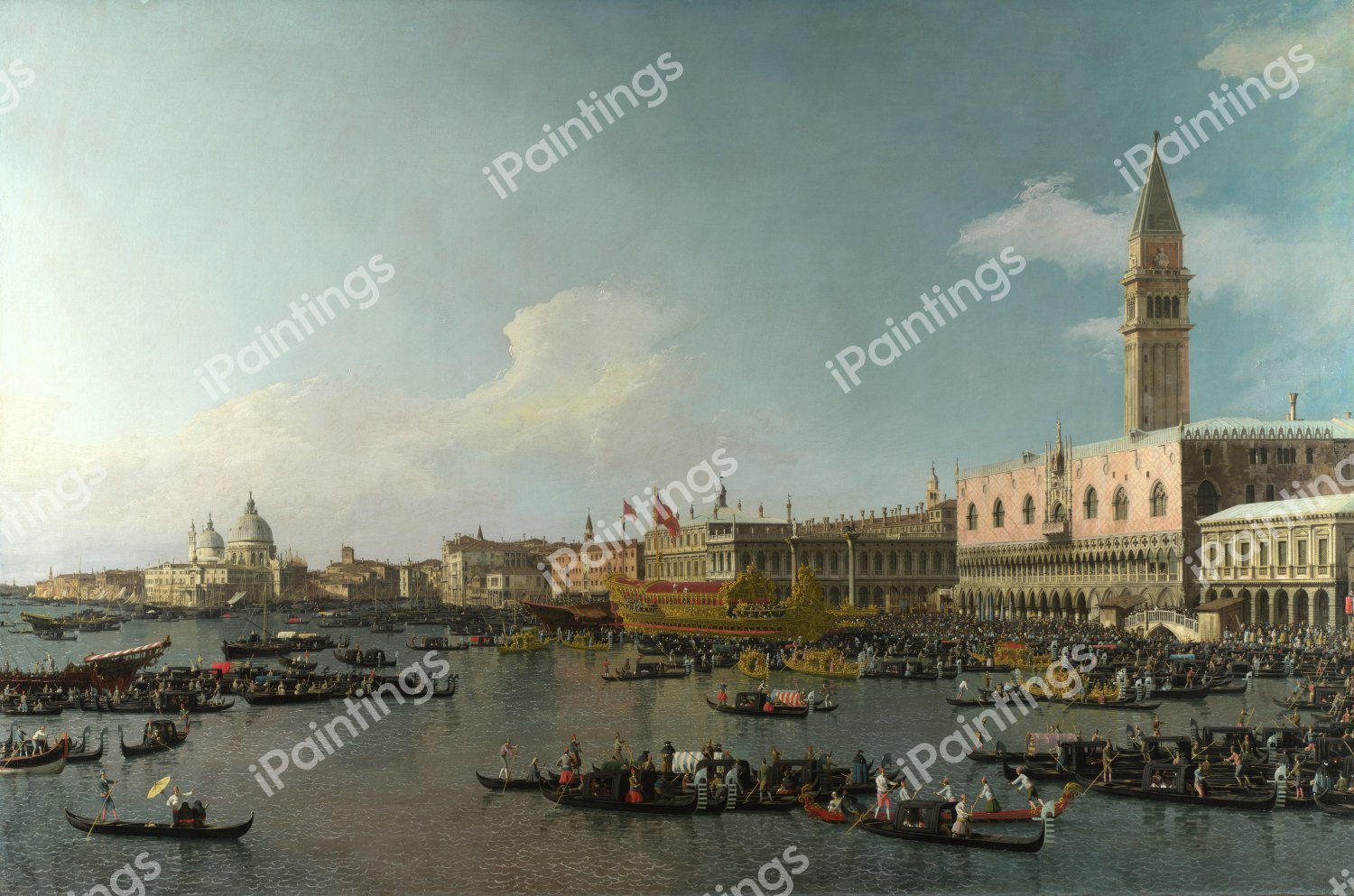 Venice, the Basin of San Marco on Ascension Day. The painting by Canaletto