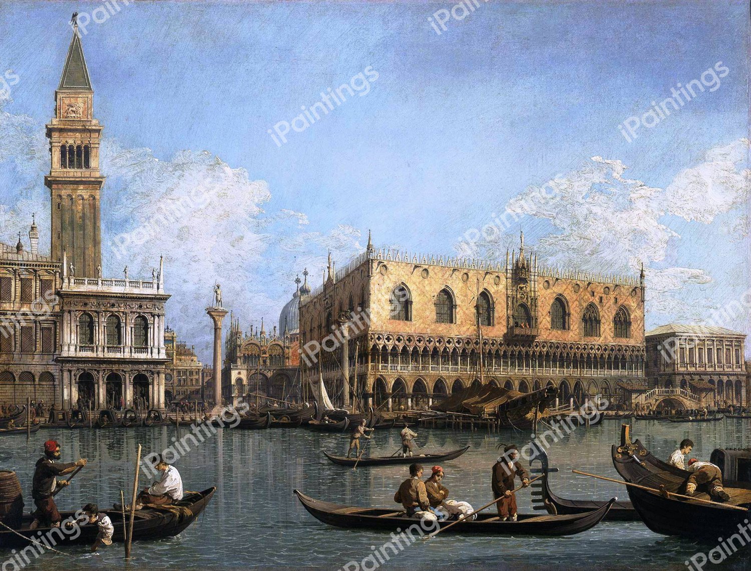 View of St. Mark's from the Punta della Dogana. The painting by Canaletto