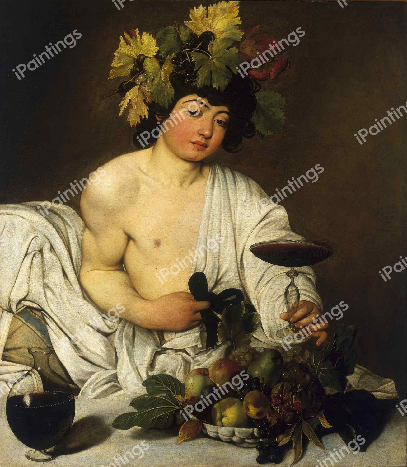 A Portrait of Bacchus. The painting by Caravaggio