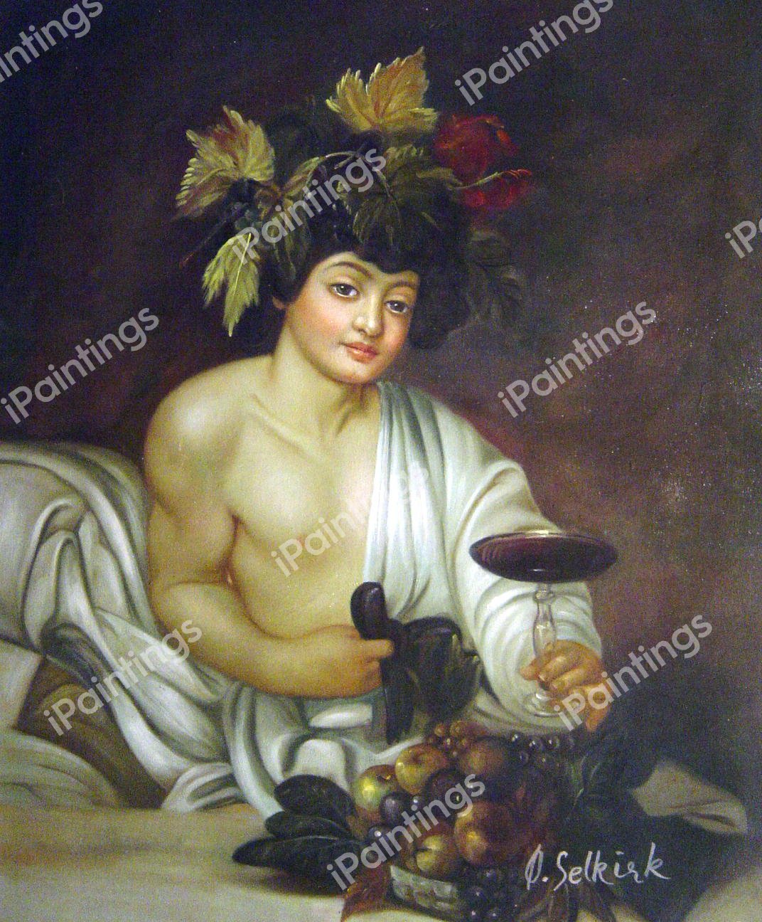 Portrait of Bacchus. The painting by Caravaggio