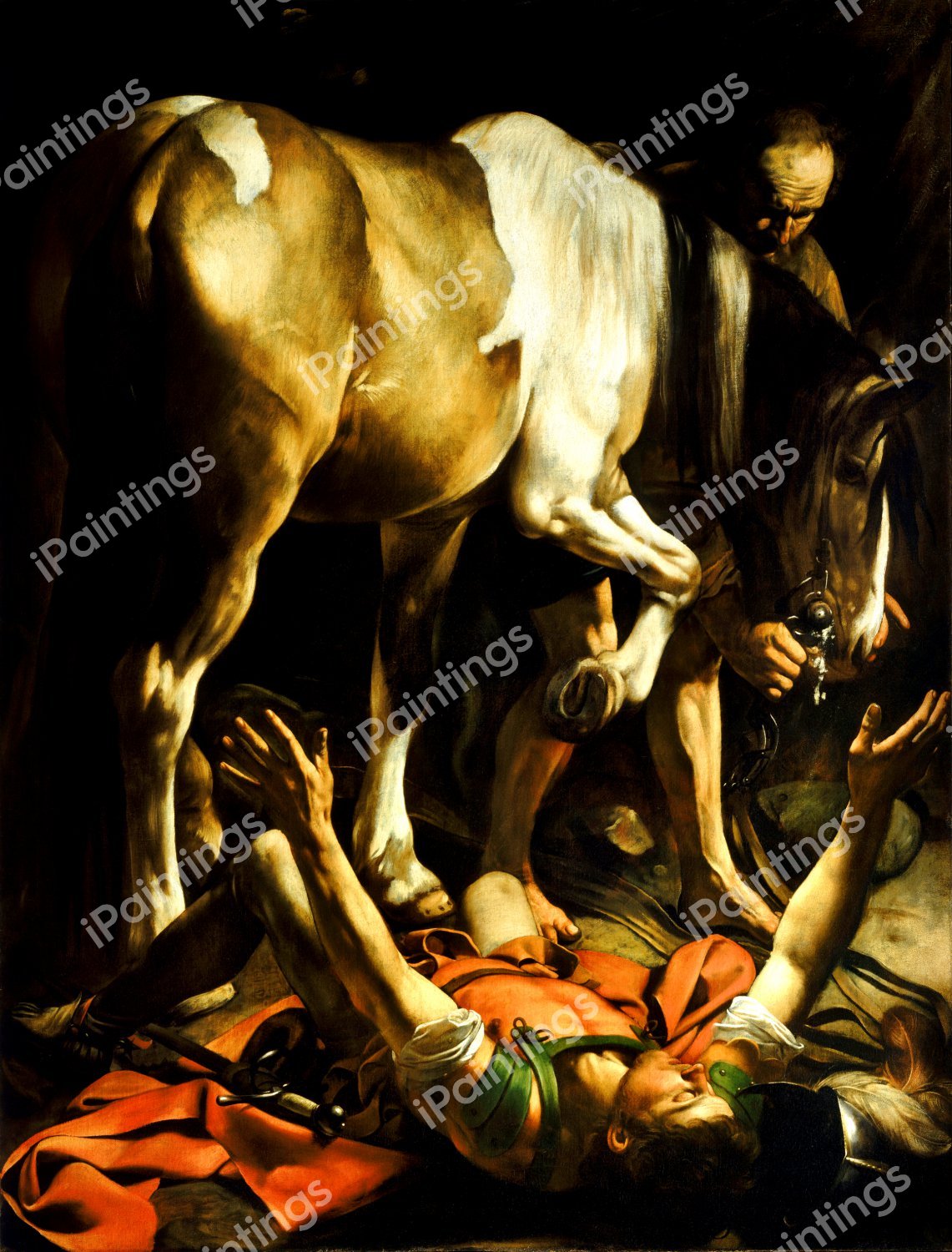 The Conversion on the Way to Damascus. The painting by Caravaggio