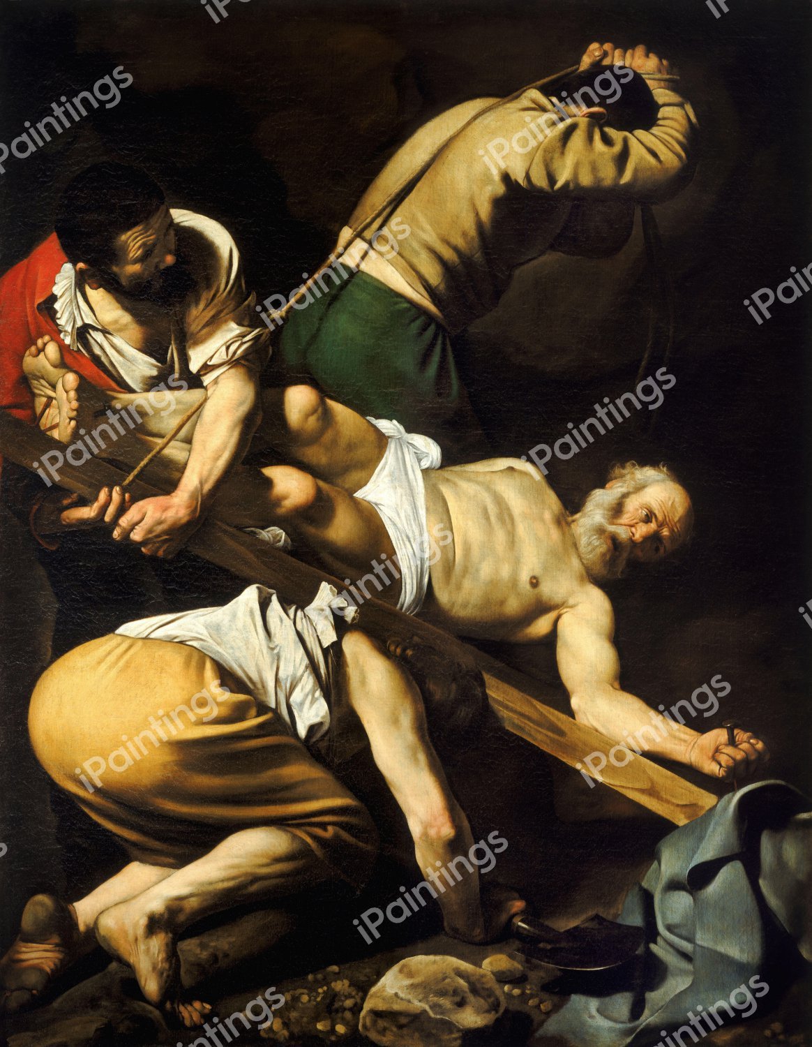 Crucifixion of Saint Peter. The painting by Caravaggio