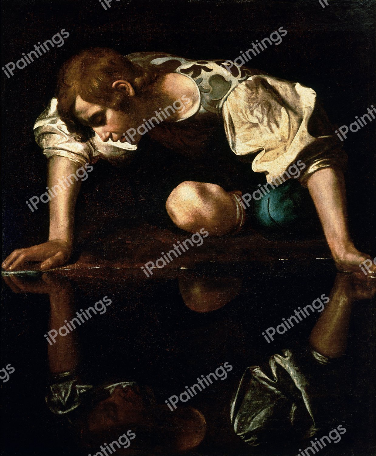 Narcissus. The painting by Caravaggio