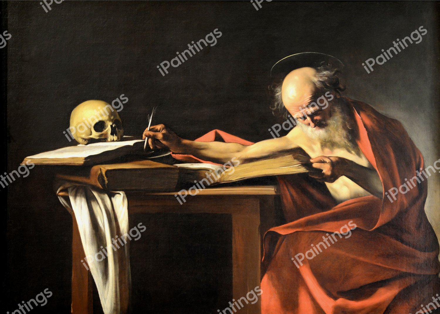 Saint Jerome. The painting by Caravaggio
