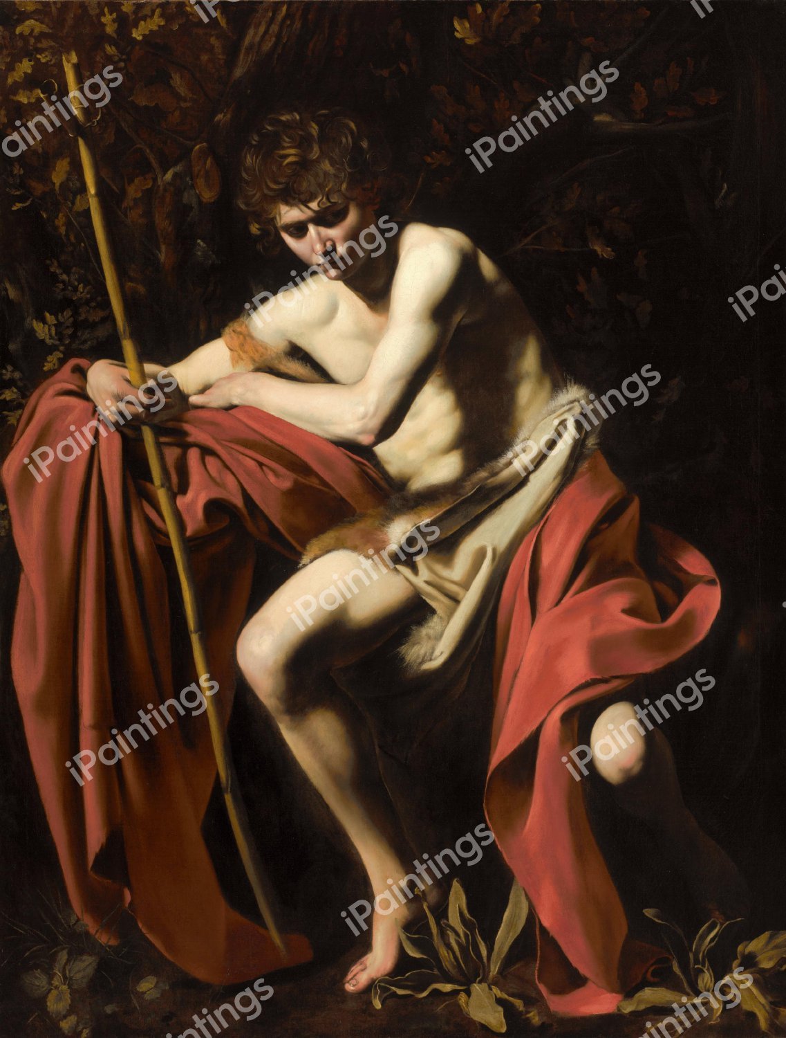 Saint John the Baptist in the Wilderness. The painting by Caravaggio