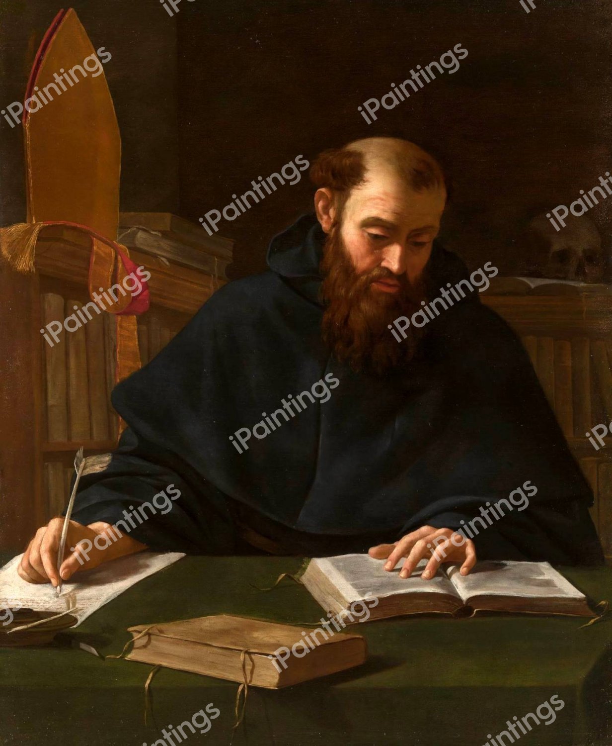 St. Augustine in His Studio. The painting by Caravaggio