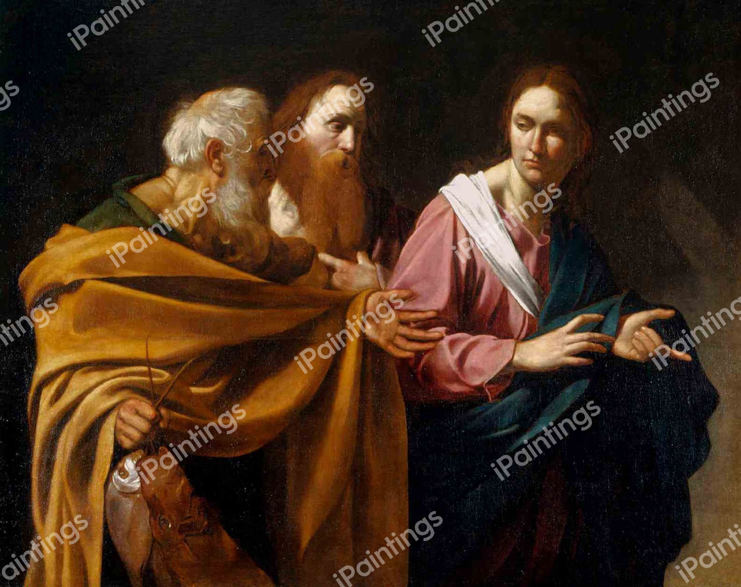 The Calling of Saints Peter and Andrew. The painting by Caravaggio