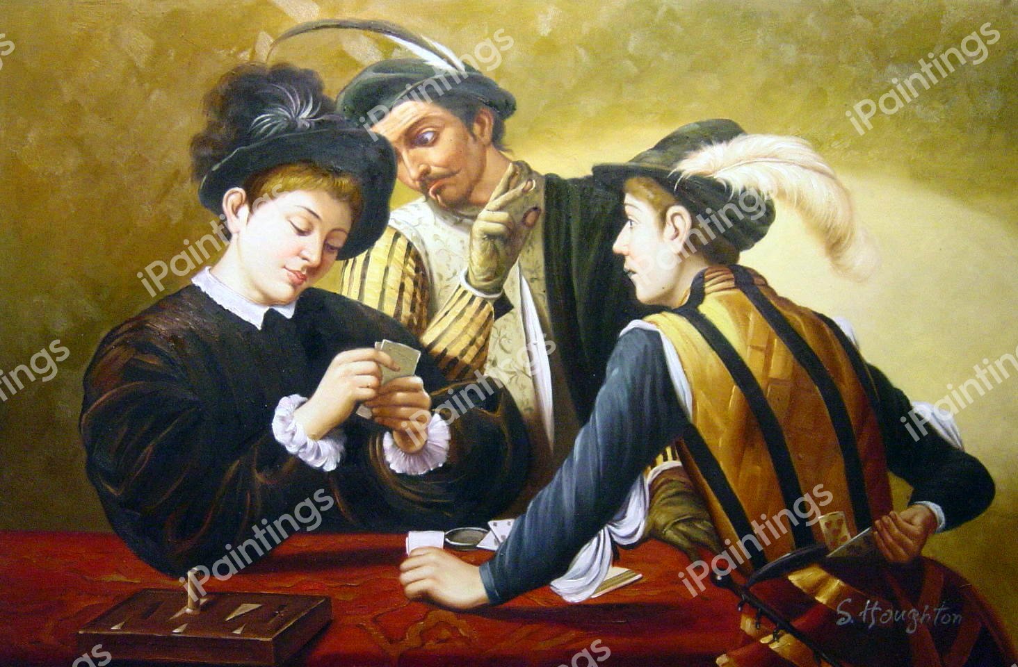 The Cardsharps. The painting by Caravaggio