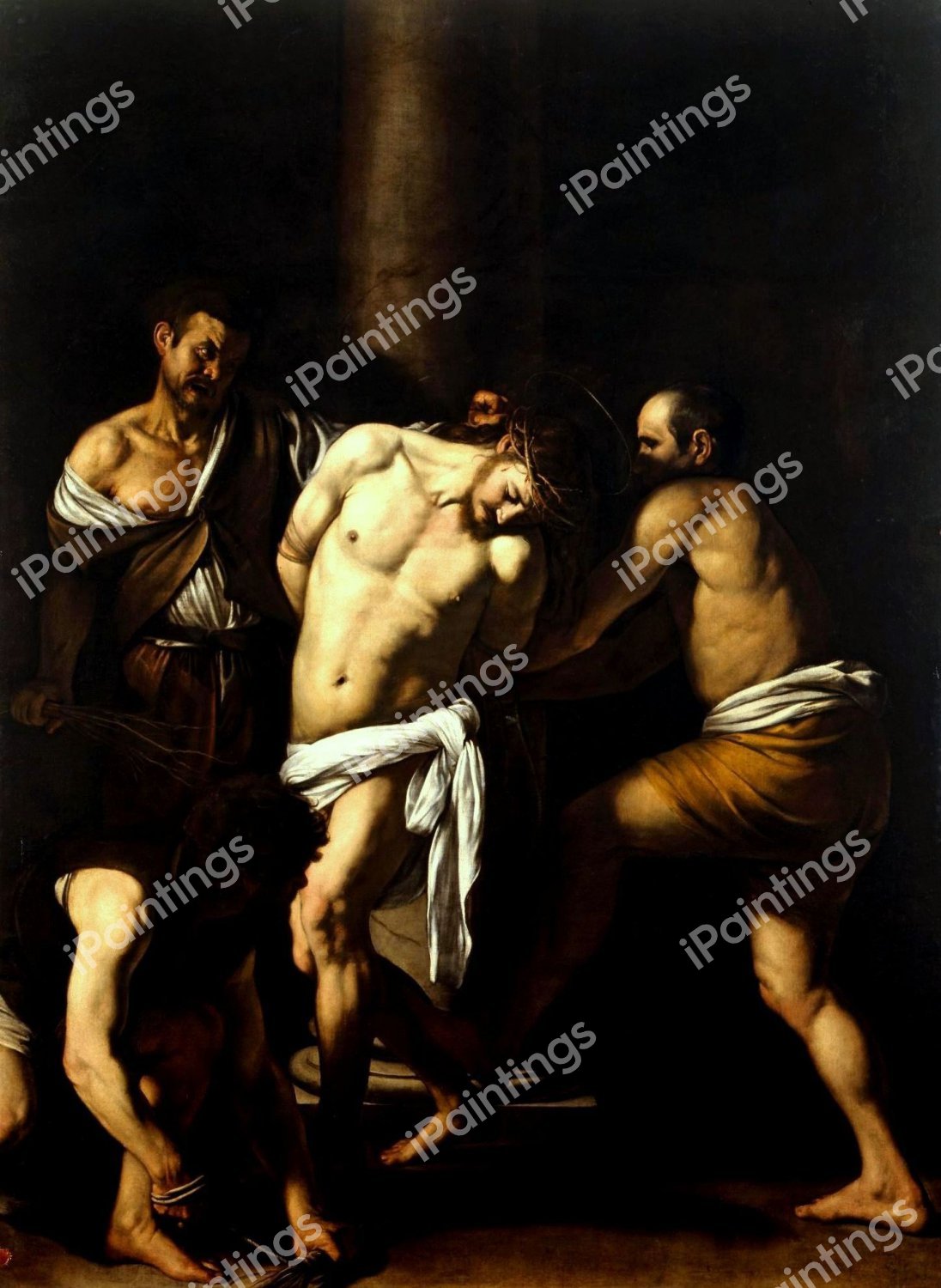 The Flagellation of Christ. The painting by Caravaggio