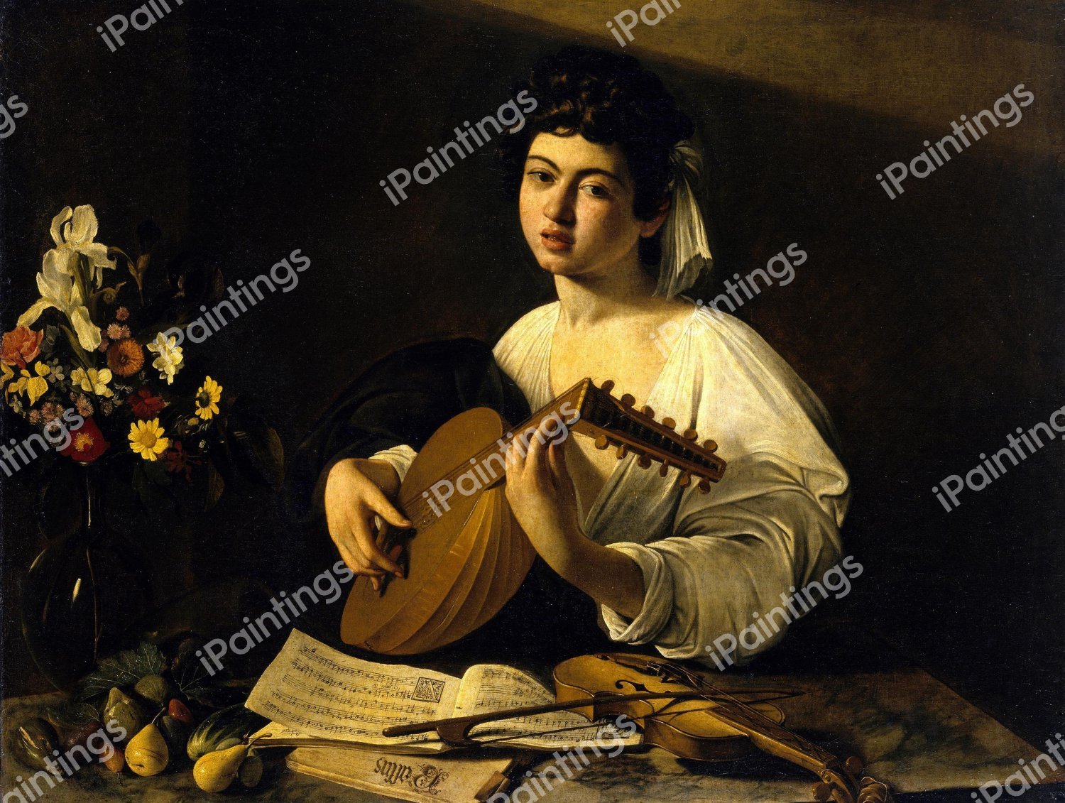 The Lute Player. The painting by Caravaggio