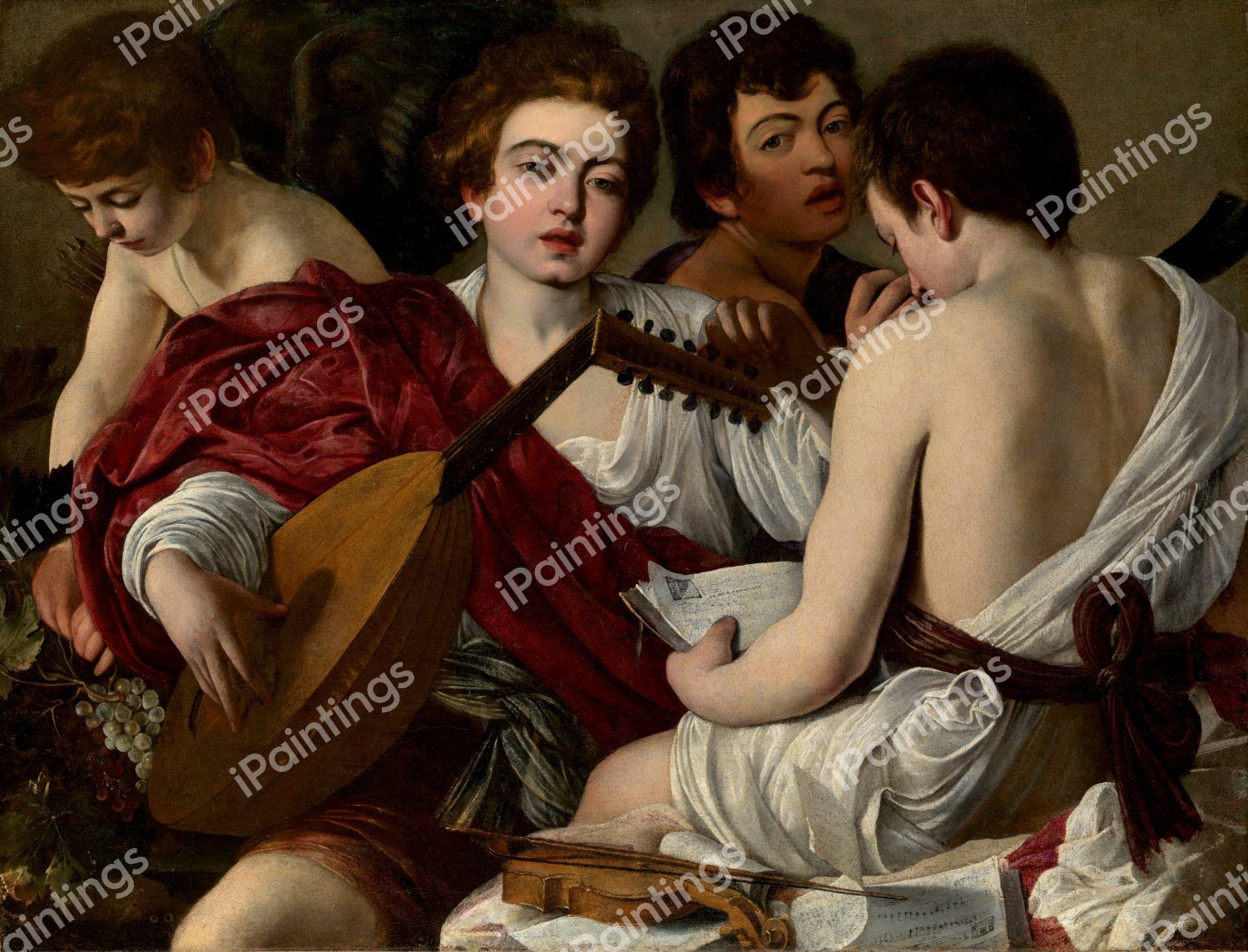 The Musicians. The painting by Caravaggio