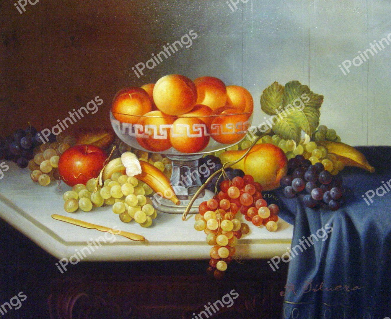 Still Life, Fruit And Knife. The painting by Carducius Plantagenet Ream
