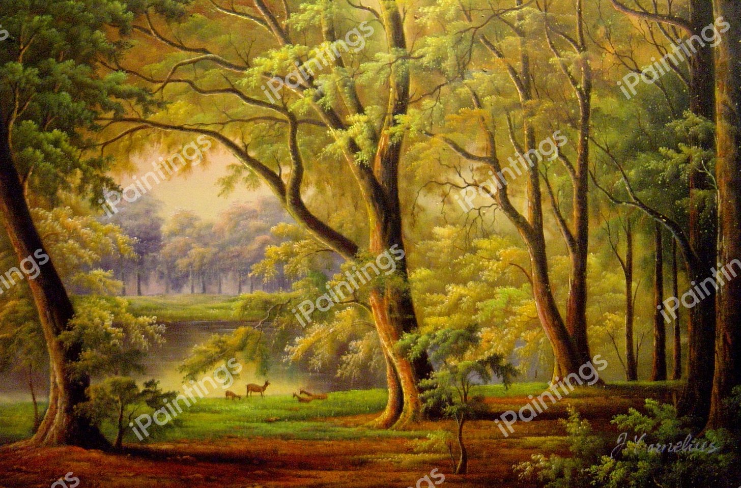 Deer Park. The painting by Carl Frederic Aagaard