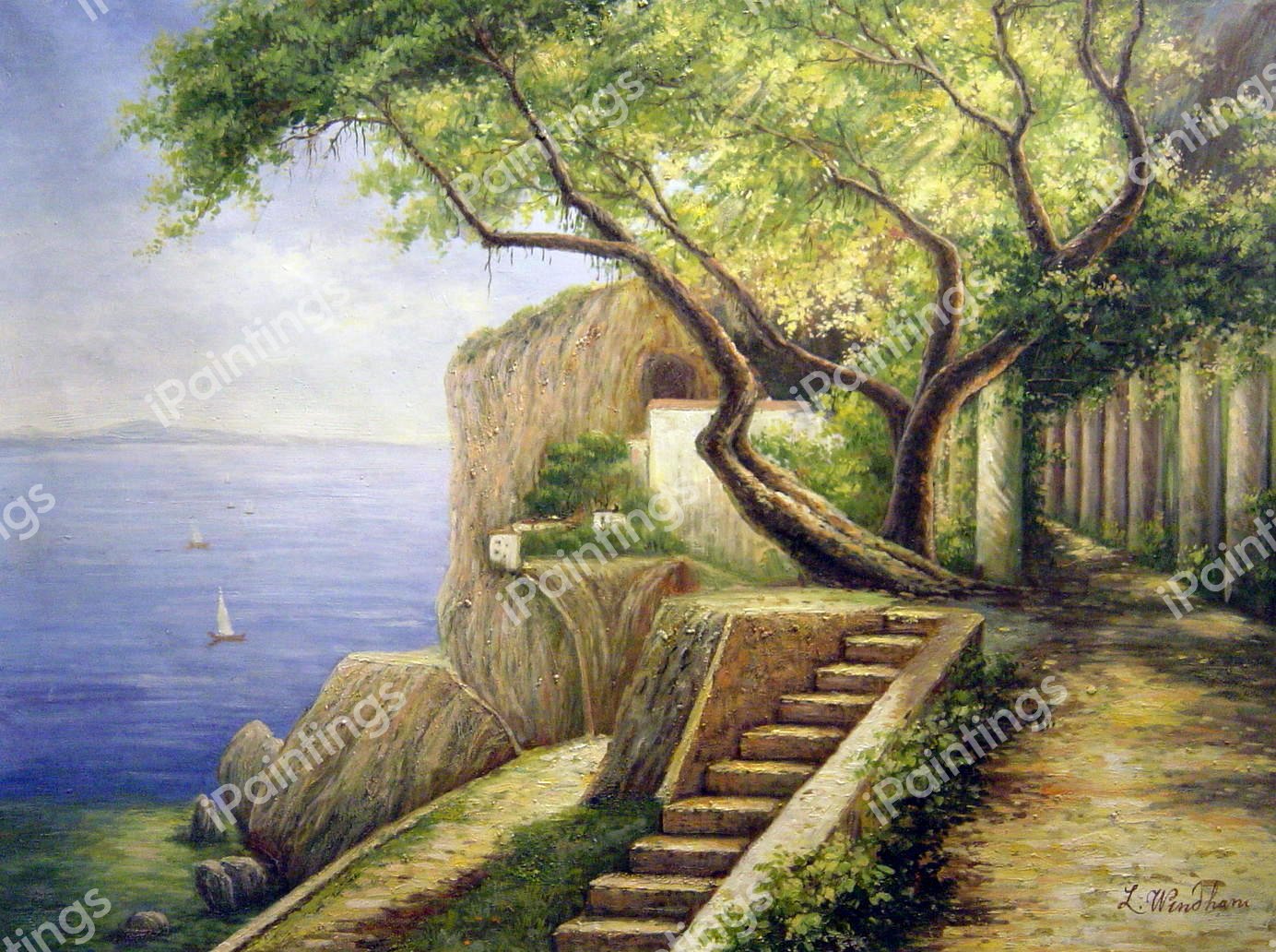 Pergola In Amalfi. The painting by Carl Frederic Aagaard