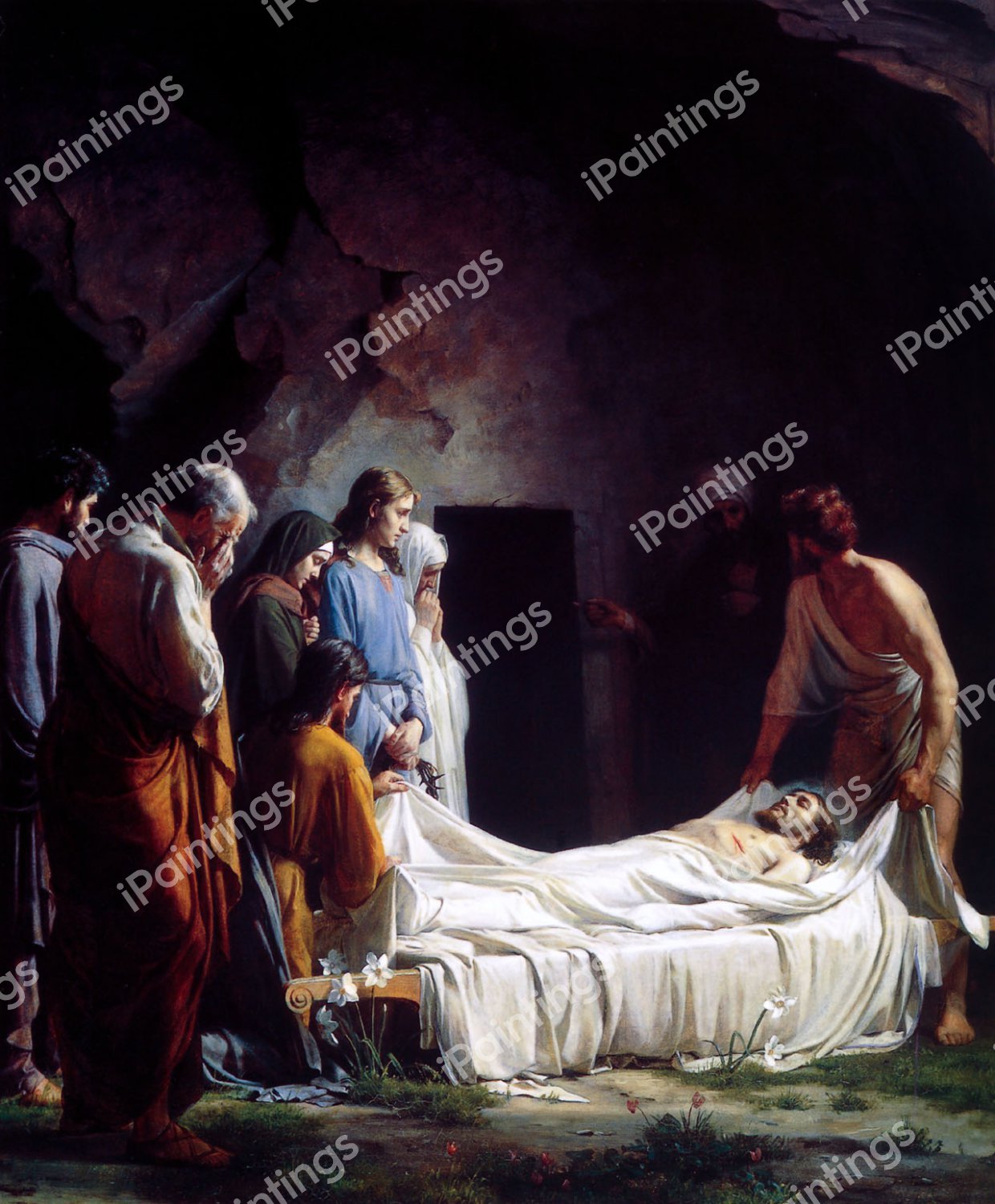 Burial of Christ. The painting by Carl Heinrich Bloch