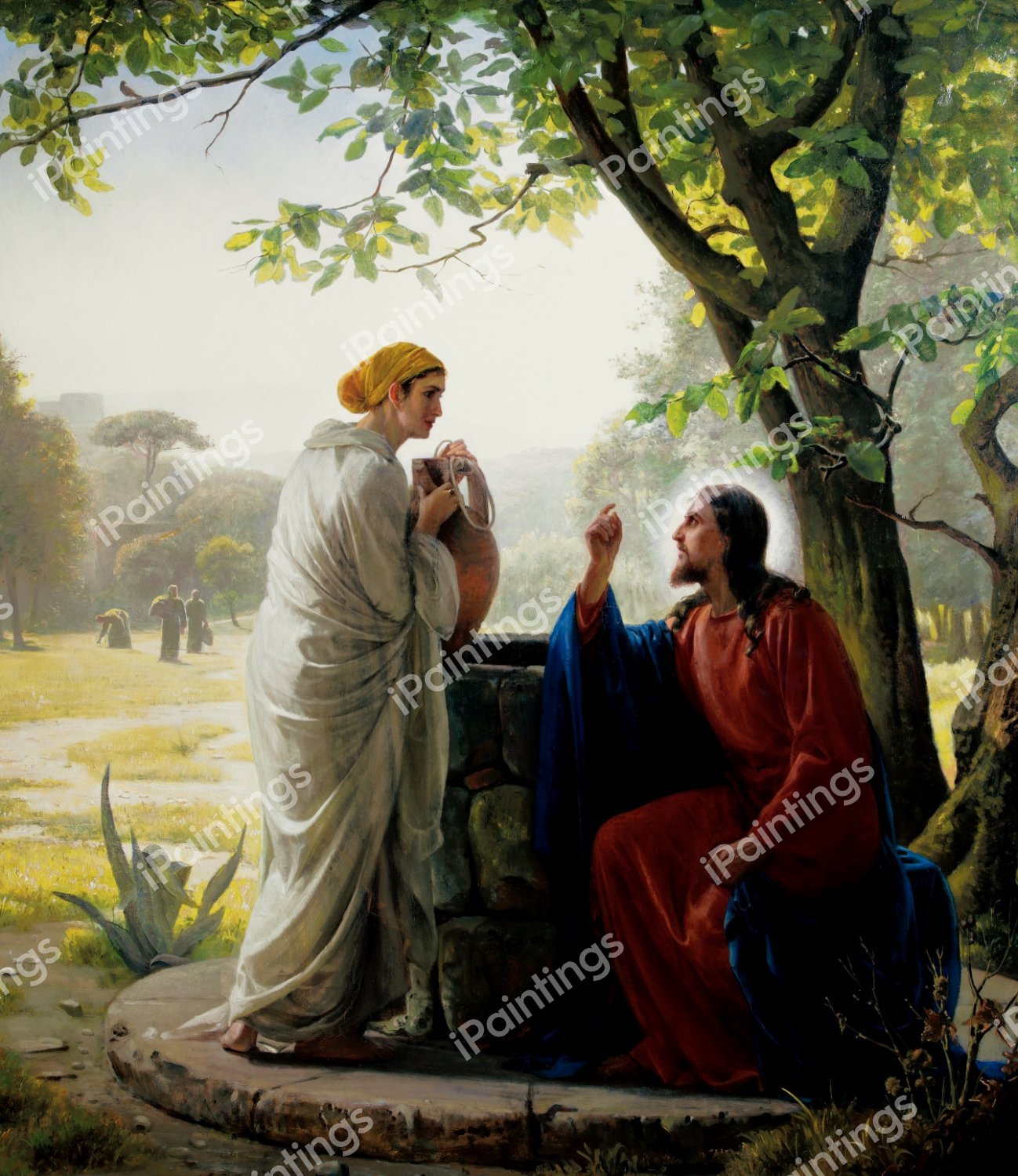 Christ and the Samaritan Woman. The painting by Carl Heinrich Bloch