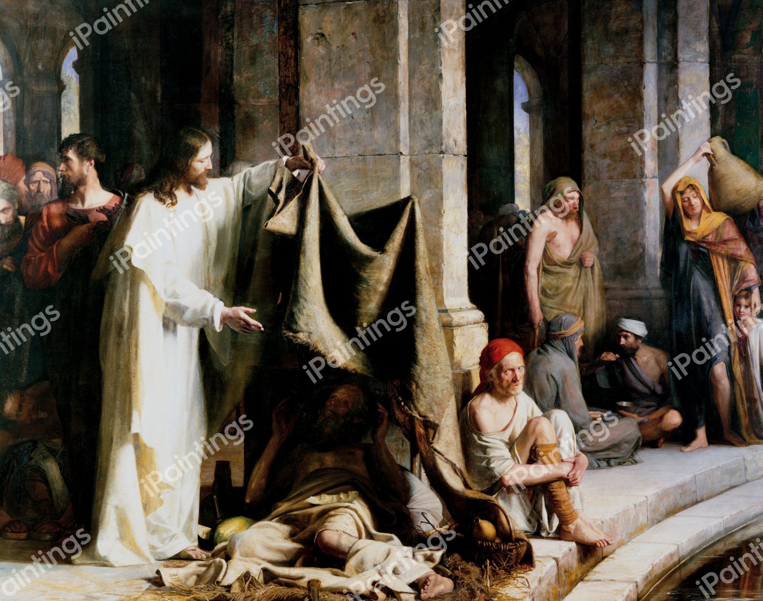 Christ Healing the Sick at Bethesda. The painting by Carl Heinrich Bloch