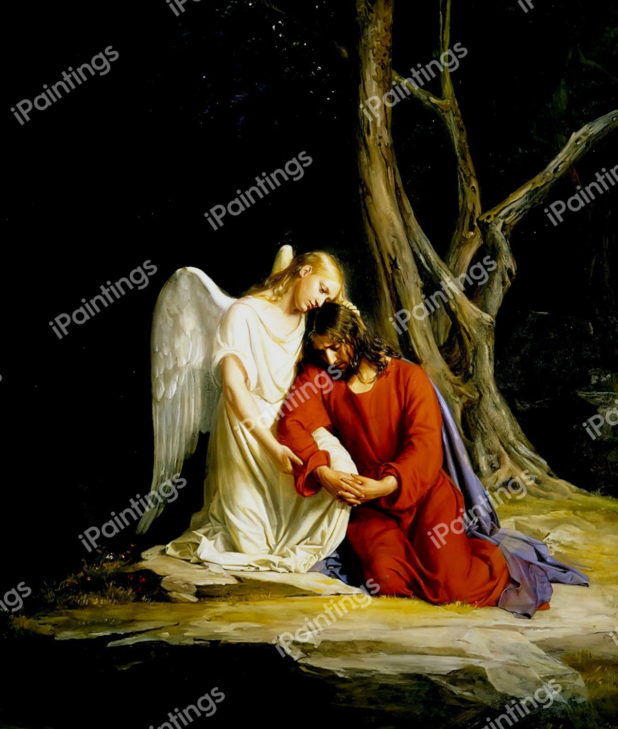 Jesus Christ at Gethsemane  . The painting by Carl Heinrich Bloch
