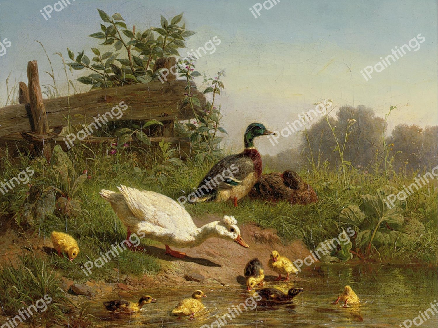 A Cooling bath. The painting by Carl Jutz