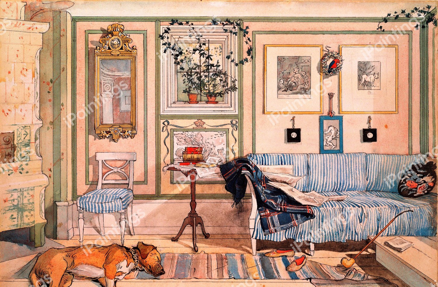Cosy Corner. The painting by Carl Larsson