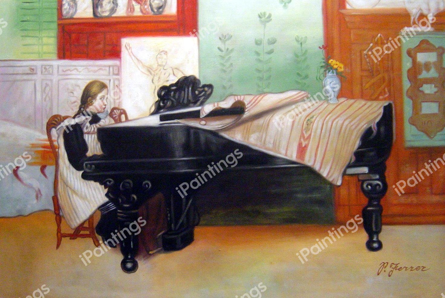 Playing Scales. The painting by Carl Larsson