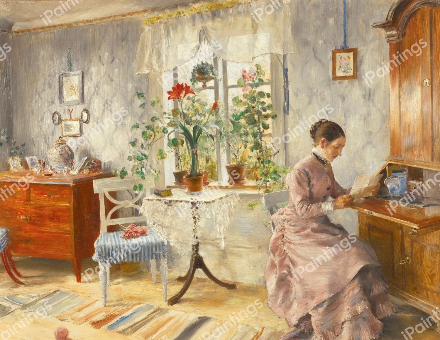 The Letter. The painting by Carl Larsson