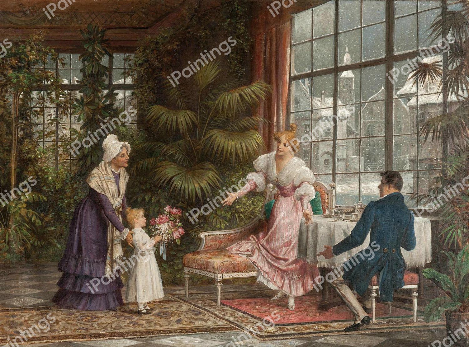 Happy Birthday. The painting by Carl Schweninger, Jr.