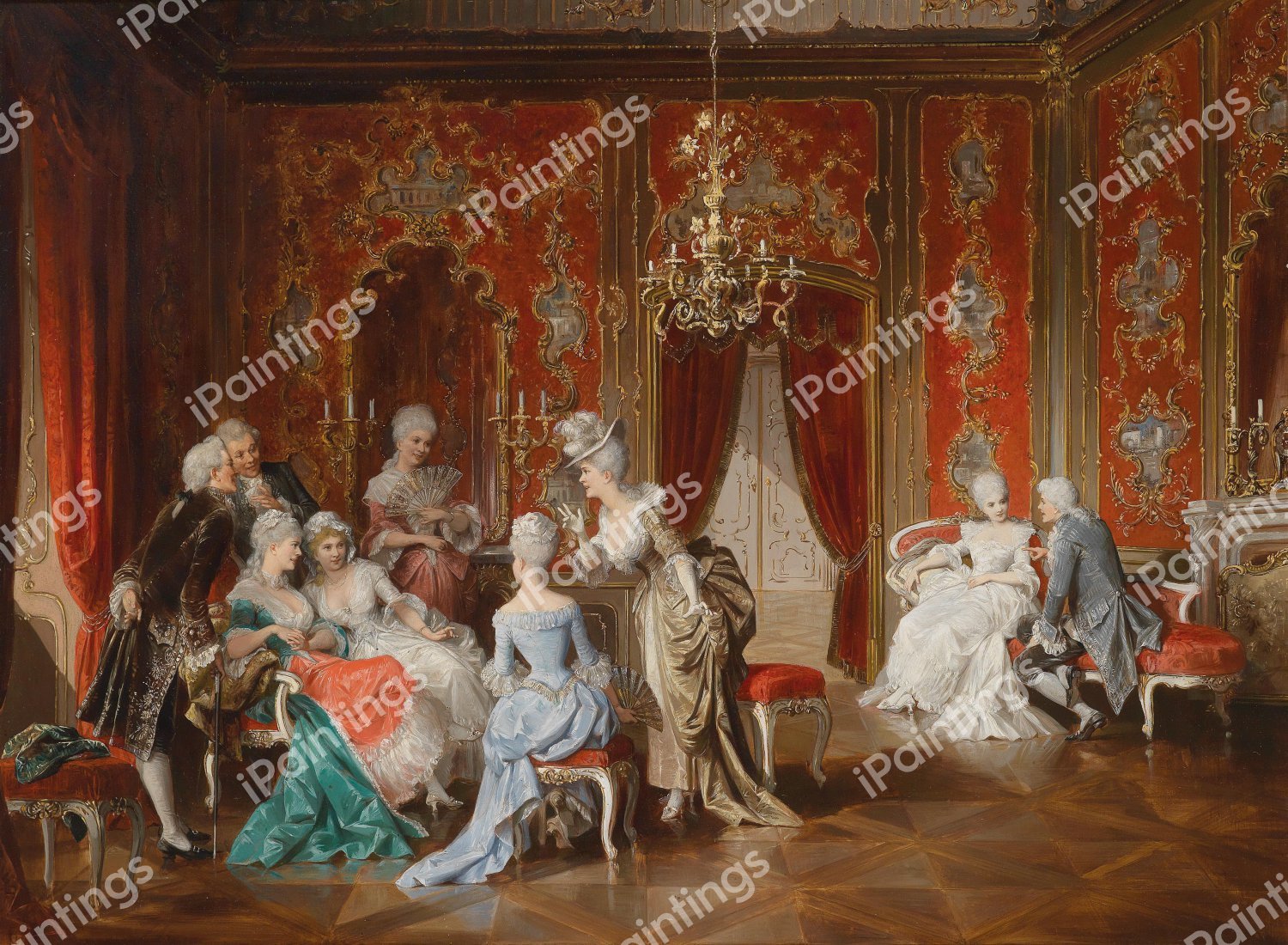 Salon. The painting by Carl Schweninger, Jr.