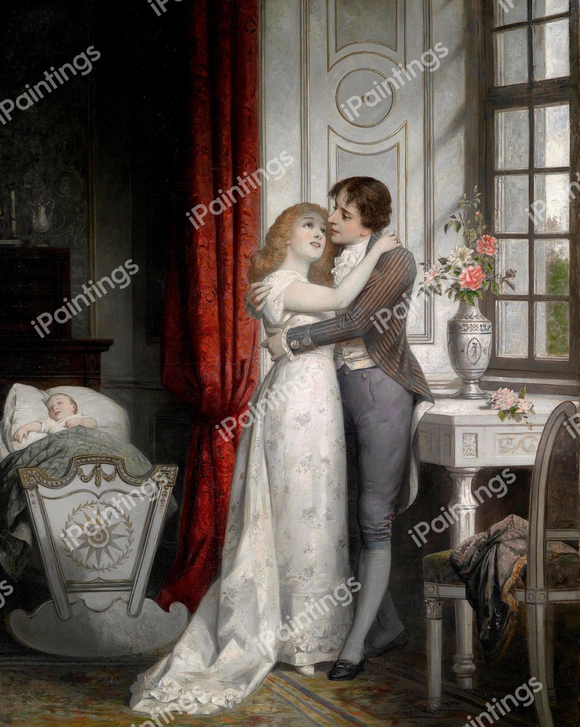 The Happy Family. The painting by Carl Schweninger, Jr.