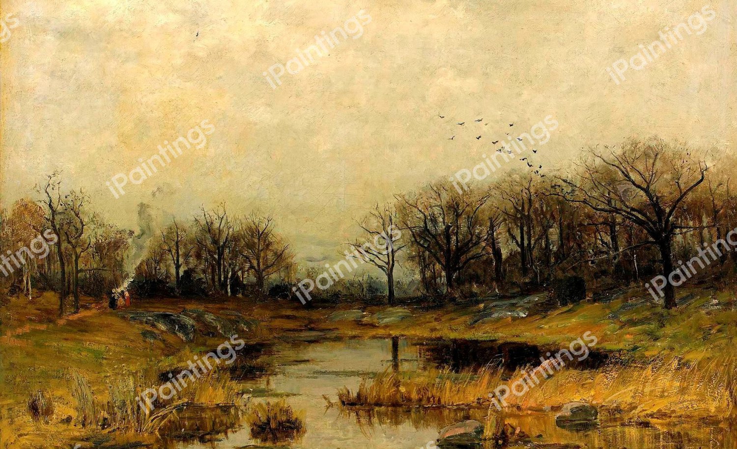 Landscape with Lake (Autumn Landscape). The painting by Carl Skanberg