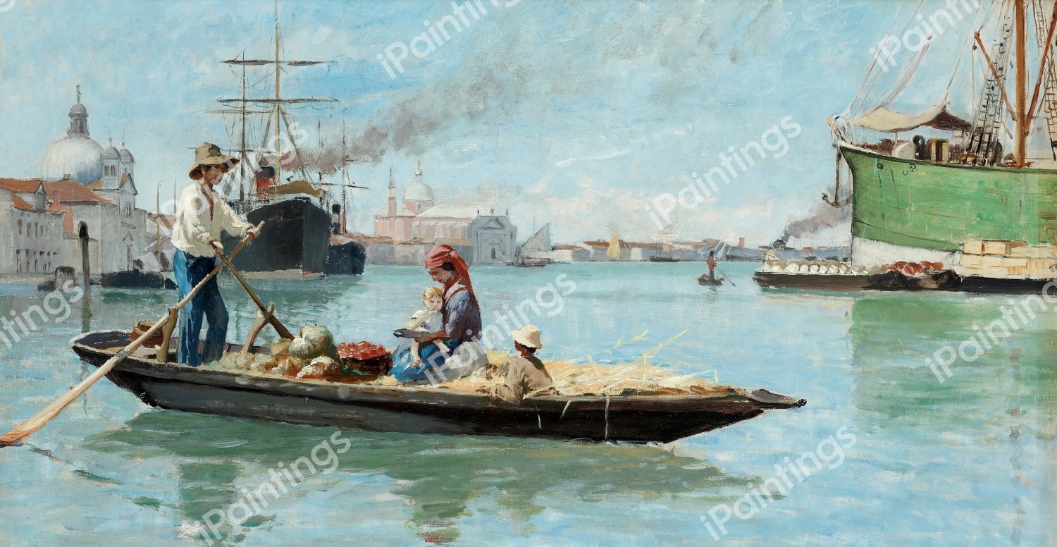 Port of Venice. The painting by Carl Skanberg